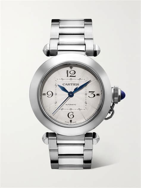 cartier stainless steel watch|pasha de cartier watch automatic.